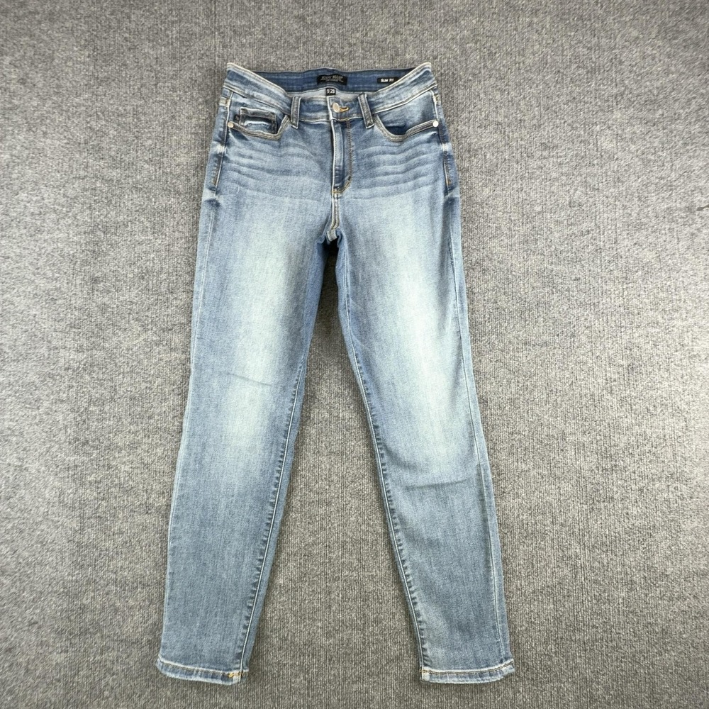 Judy Blue Jeans Womens 9/29 Light Wash Mid Rise Slim Skinny Stretch Denim